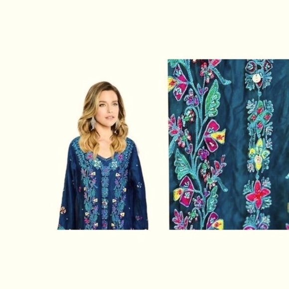 No brand / Not sure Dresses & Skirts - Dress gown maxi abaya turquoise green blue embroidered boho fashion